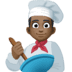 👨🏿‍🍳 man cook: dark skin tone display on Facebook